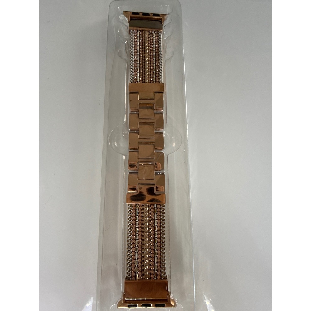 Posh Tech Rose Gold Crystal Replacement Band for Apple Watch 38mm 40mm 41mm